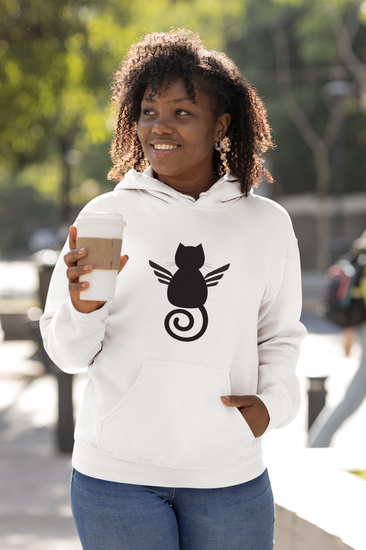 Angelic Kitty Hoodie Inspirational Motivational Apparel Urban Black Owned