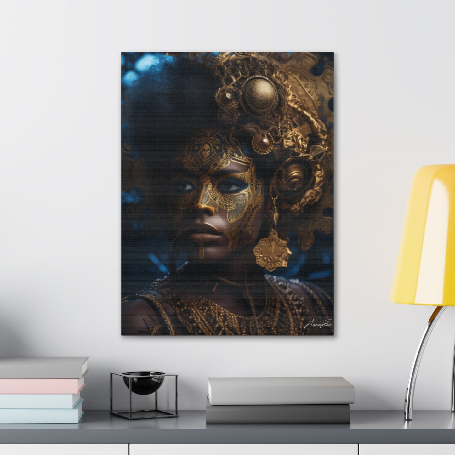 Alien African African American Woman Black Woman Canvas Gold Black Canvas Print Wall Art Home Decor