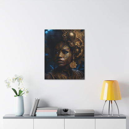 Alien African African American Woman Black Woman Canvas Gold Black Canvas Print Wall Art Home Decor