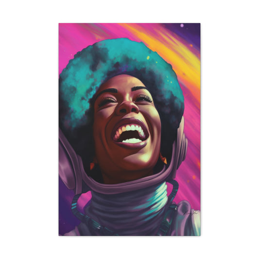 Happy Astronaut Canvas Print Wall Art